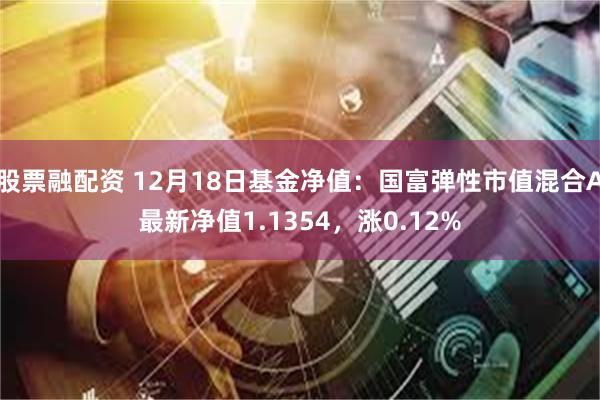 股票融配资 12月18日基金净值：国富弹性市值混合A最新净值1.1354，涨0.12%